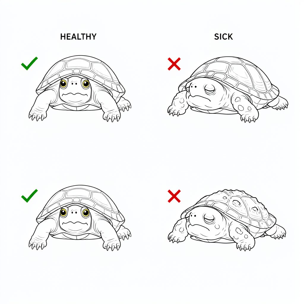 健康龟与病龟对比